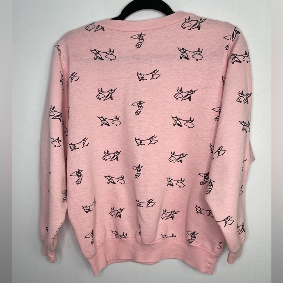 VINTAGE baby pink dancers print sweatshirt - Picture 5 of 6
